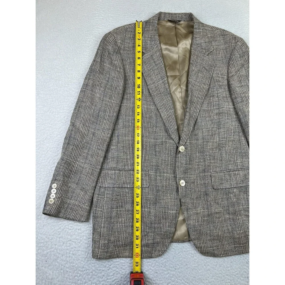 Bill‎ Blass Blazer Mens 44R Plaid Wool Sport Coat Classic Made in USA